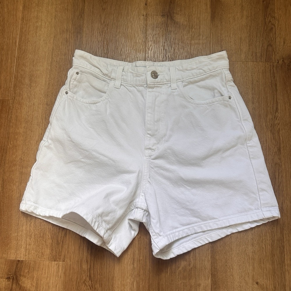 Zara Women's White High Rise Denim Shorts Size 4